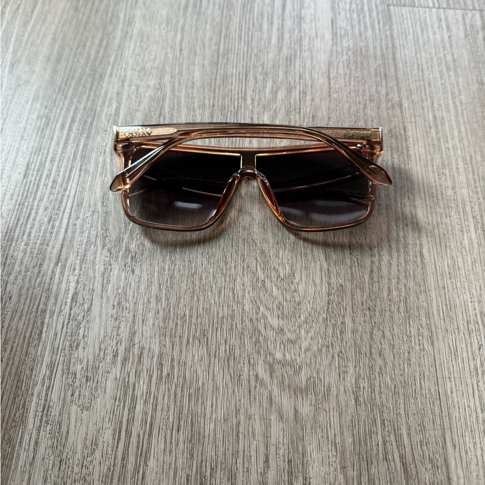 quay australia brown doe fawn clear oversized shield sunglasses eyewear NEW - Picture 3 of 4